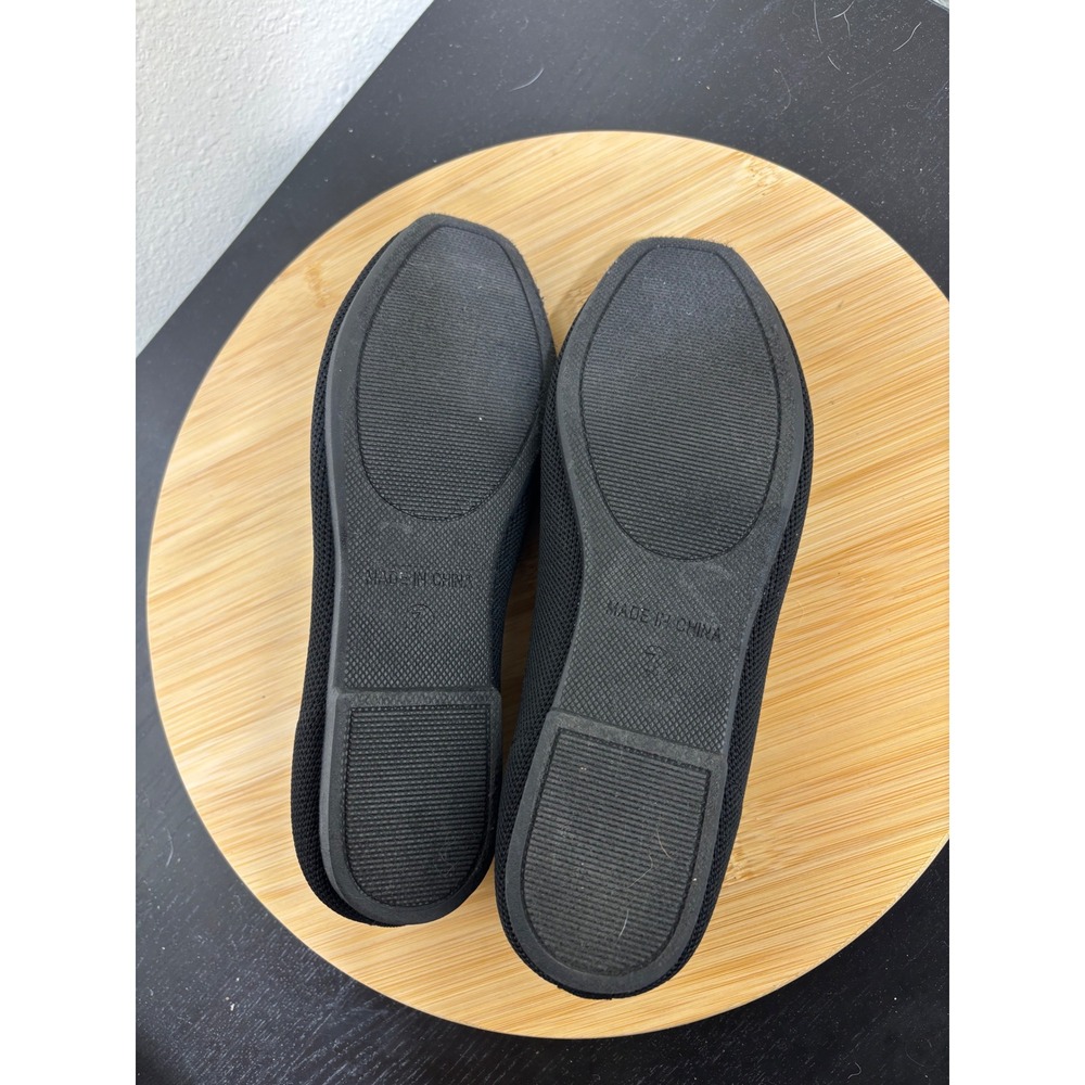 Steve Madden Raine Loafers Women 7 Black Fabric‎ Knit Square Toe Slip On Flats - Picture 7 of 9